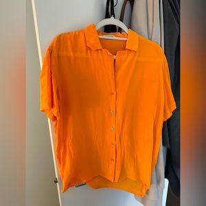 Bright Orange Aritizia Blouse